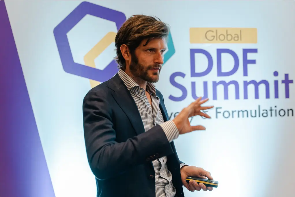 Engaging presentation being delivered at the DDF EU Summit. 